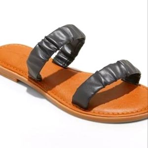 Universal Thread 2 Strap Sandals Women's Size 9 Tan Black New